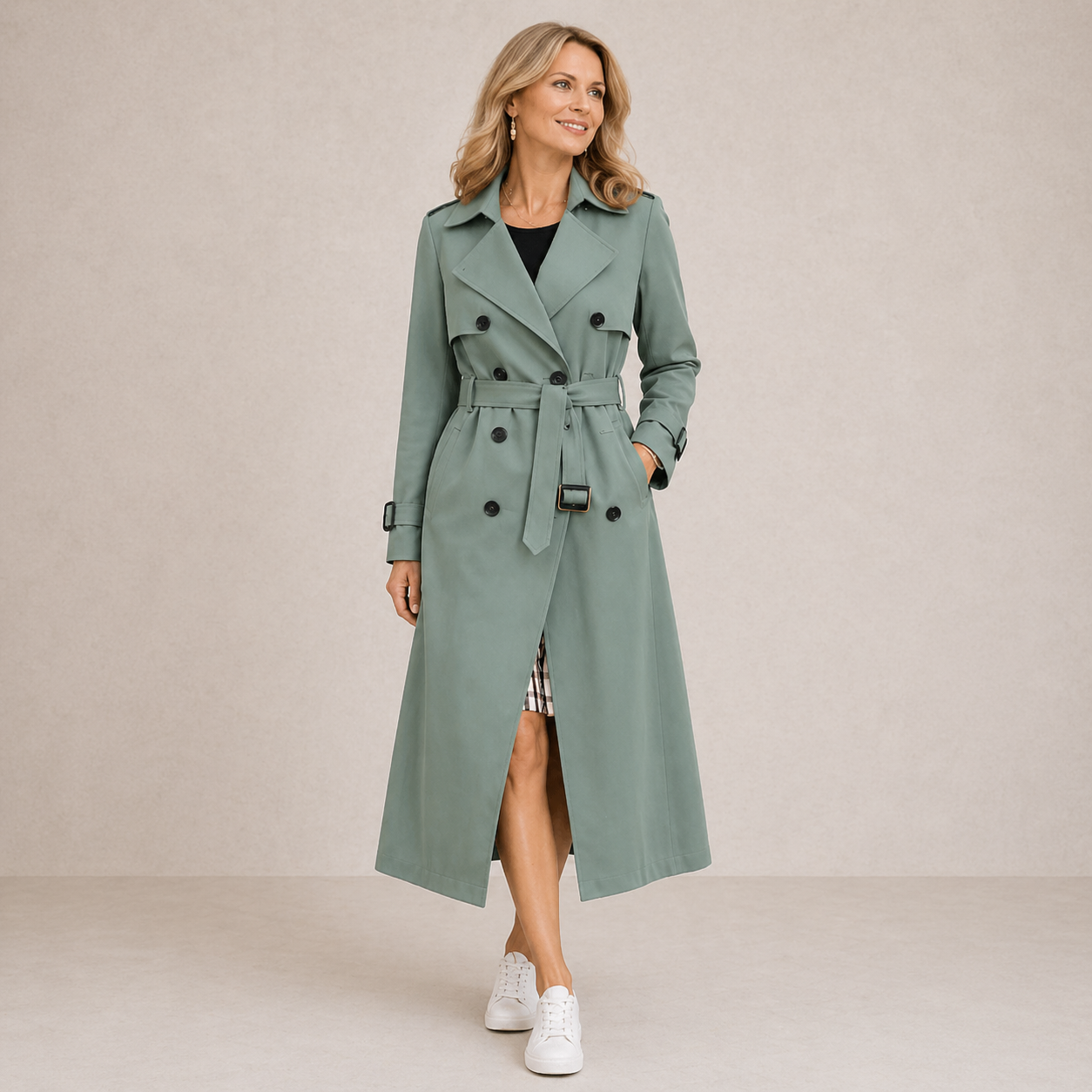 Tavia | Elegant Timeless Belted Trench Coat
