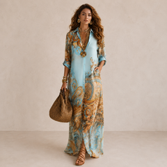 Marina | Mediterranean Shirt Maxi Dress