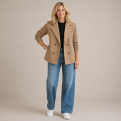 Olive | Soft Knit Button-Front Blazer