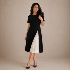 Monica | Midi Dress with a Pleated Panel
