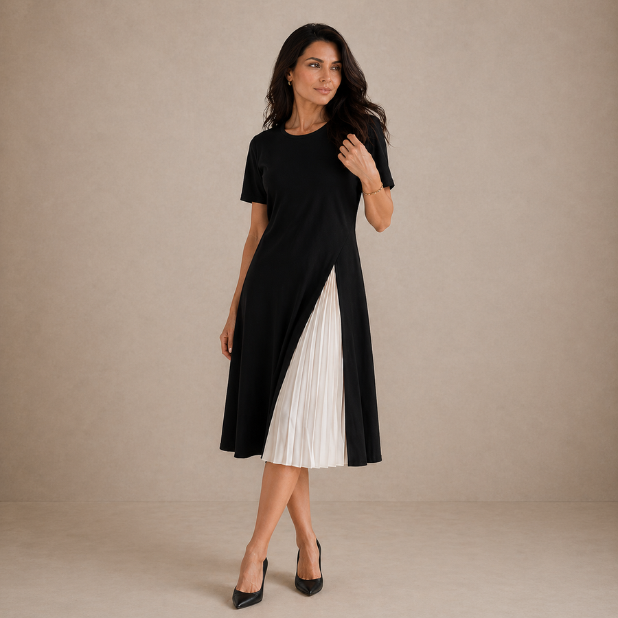 Monica | Midi Dress with a Pleated Panel
