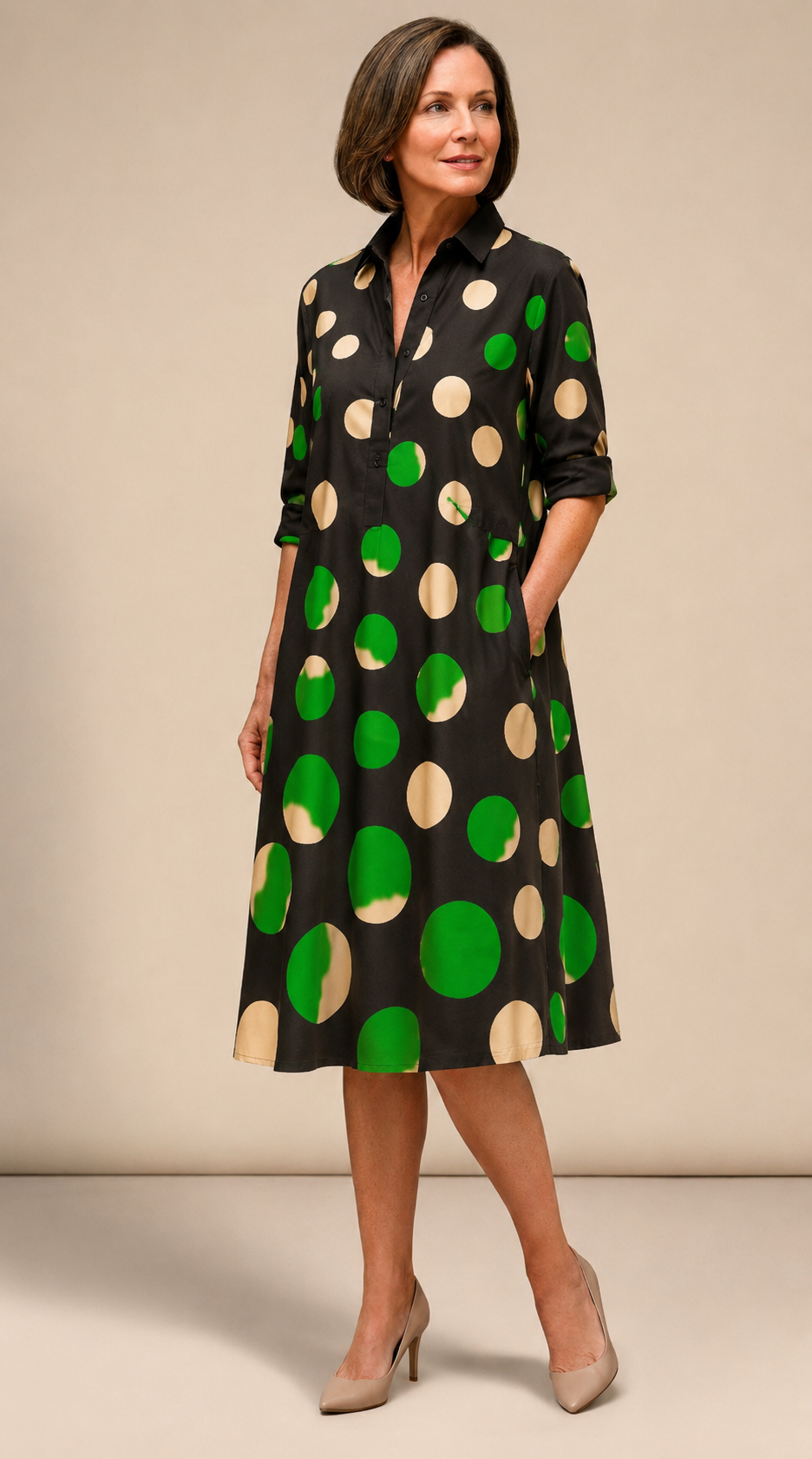 Nadia | Effortless Black Midi Dress