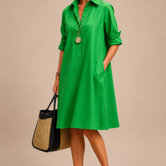 Riley | Versatile Green Midi Dress