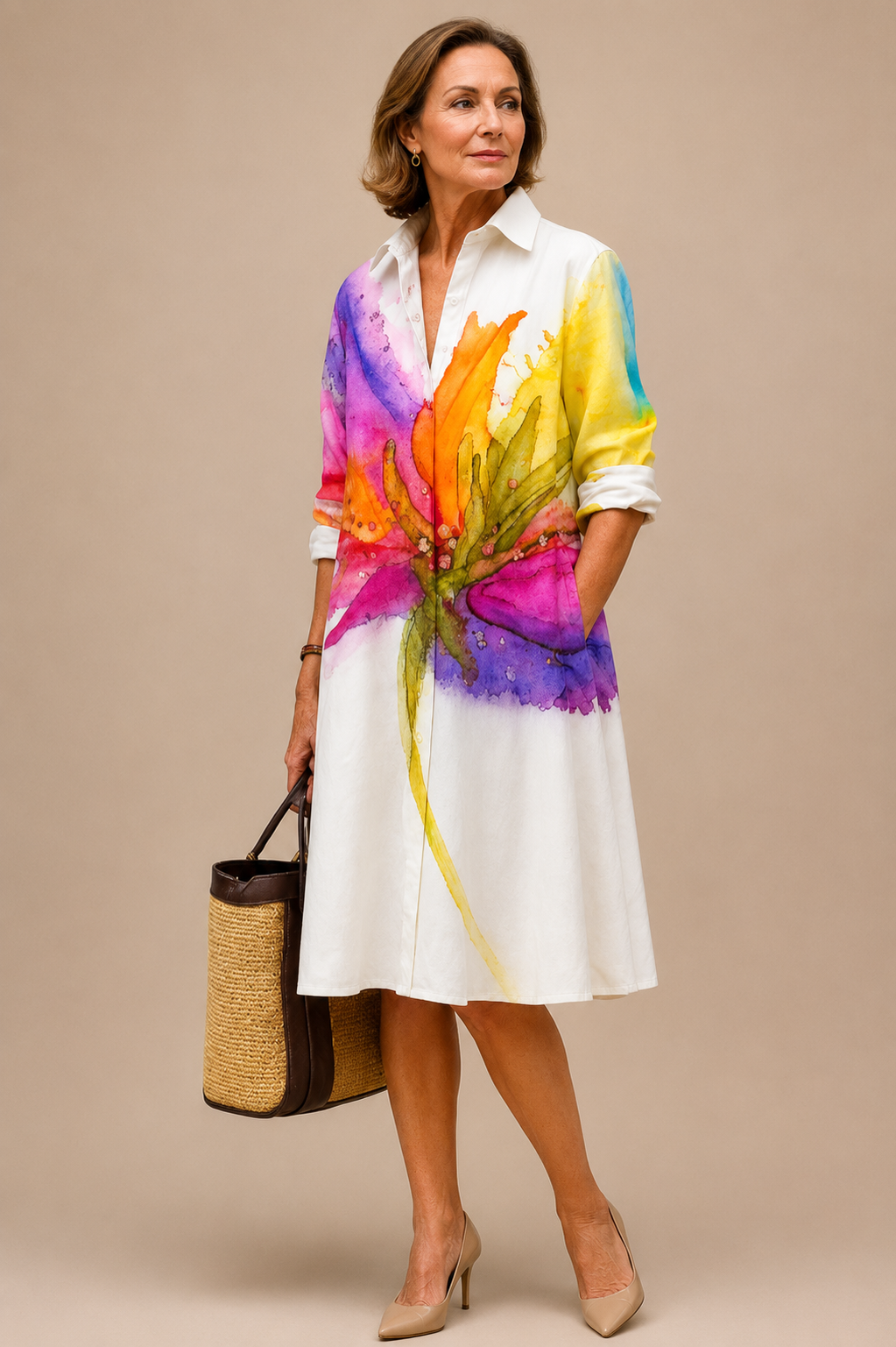 Lydia | Printed Relaxed Midi Dress
