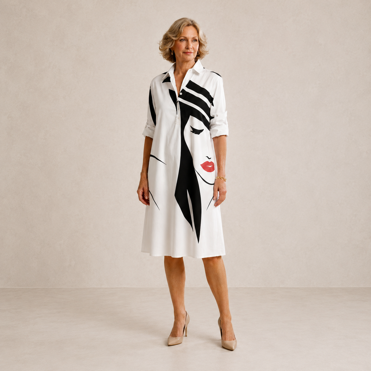 Bianca | No-Cling White Midi Dress