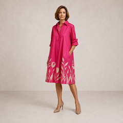 Grace | Flowing Pink Midi Dress