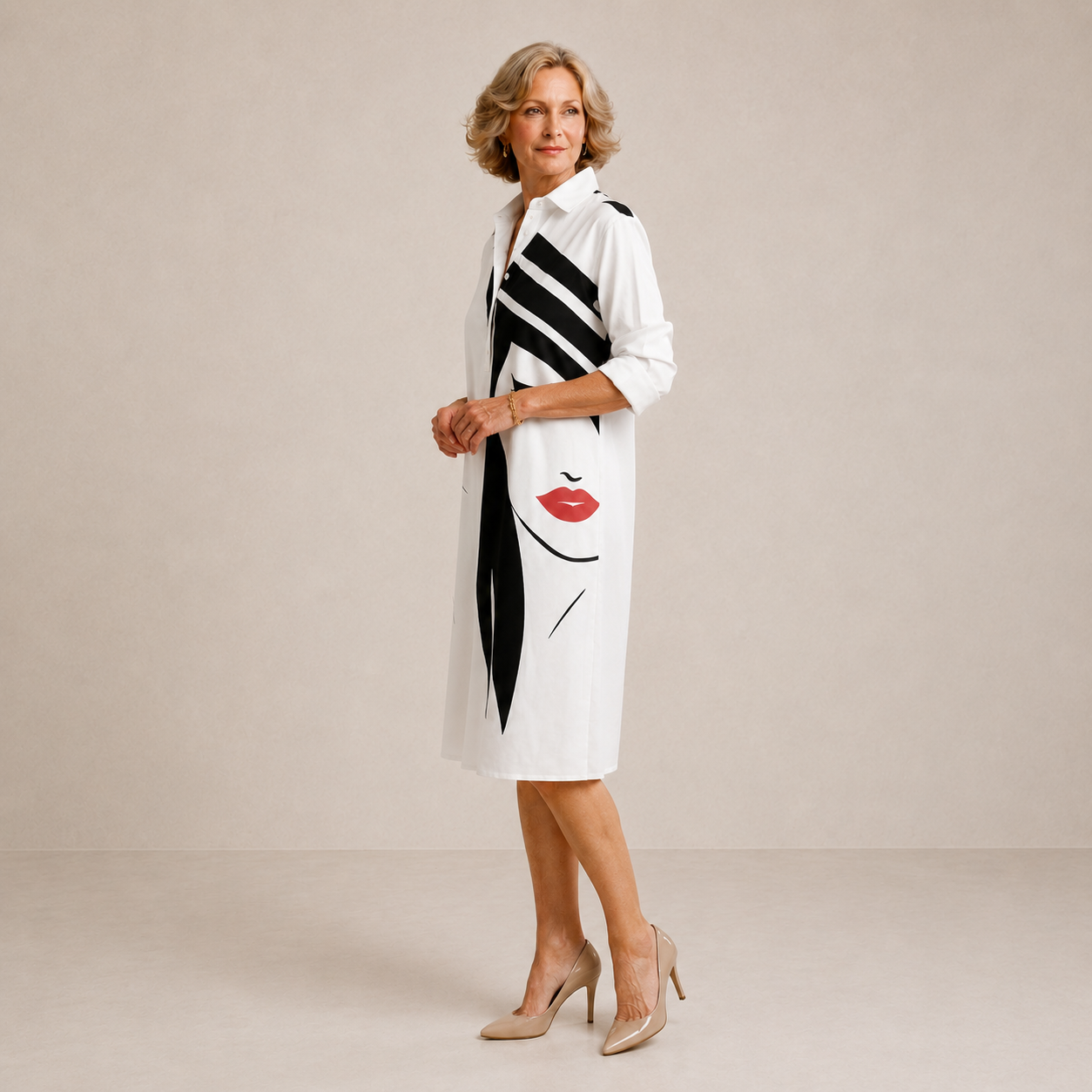 Bianca | No-Cling White Midi Dress