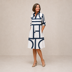 Sasha | Two-Tone Flowy Midi Dress