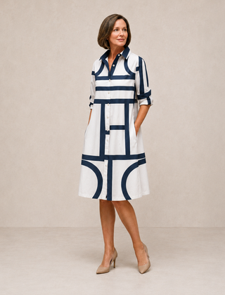 Sasha | Two-Tone Flowy Midi Dress