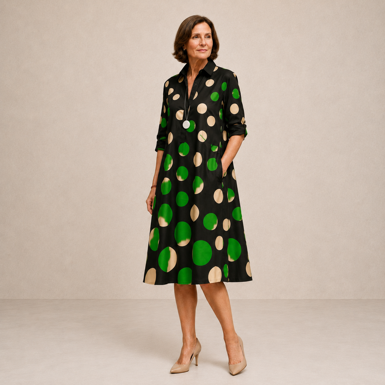 Nadia | Effortless Black Midi Dress
