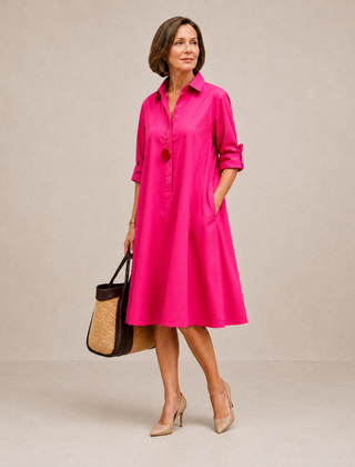 Charlotte | Breezy Pink Midi Dress