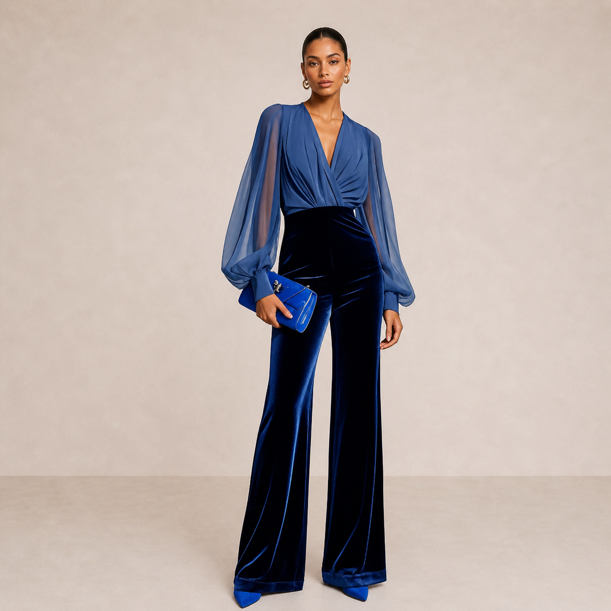 Alessia | V-Neck Stretch Jumpsuit