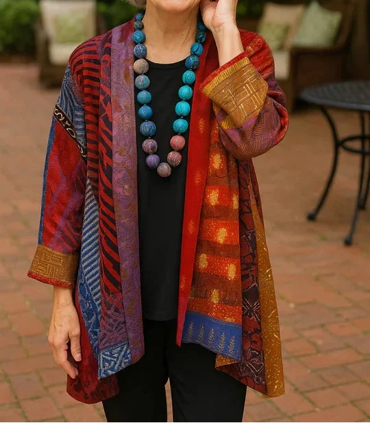 Elegant Drape Cardigan in red