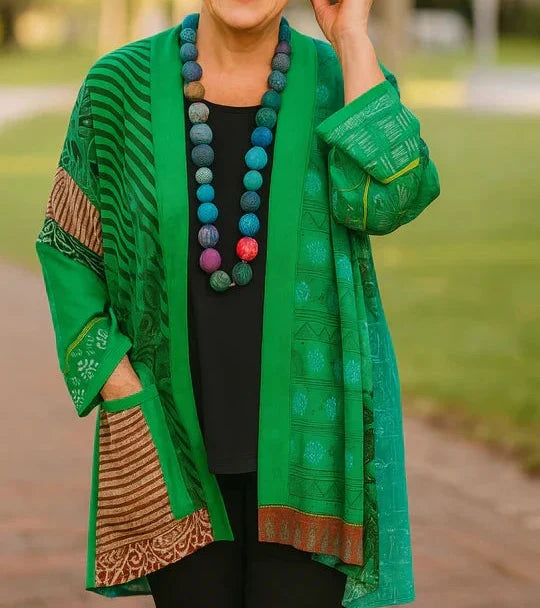 Elegant Drape Cardigan in green
