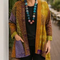 Elegant Drape Cardigan in yellow