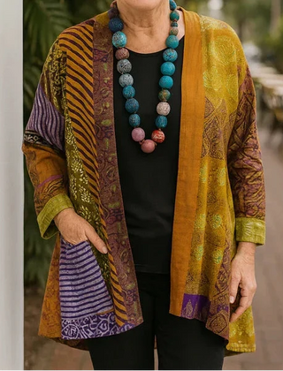 Elegant Drape Cardigan in yellow