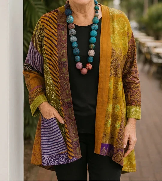 Elegant Drape Cardigan in yellow
