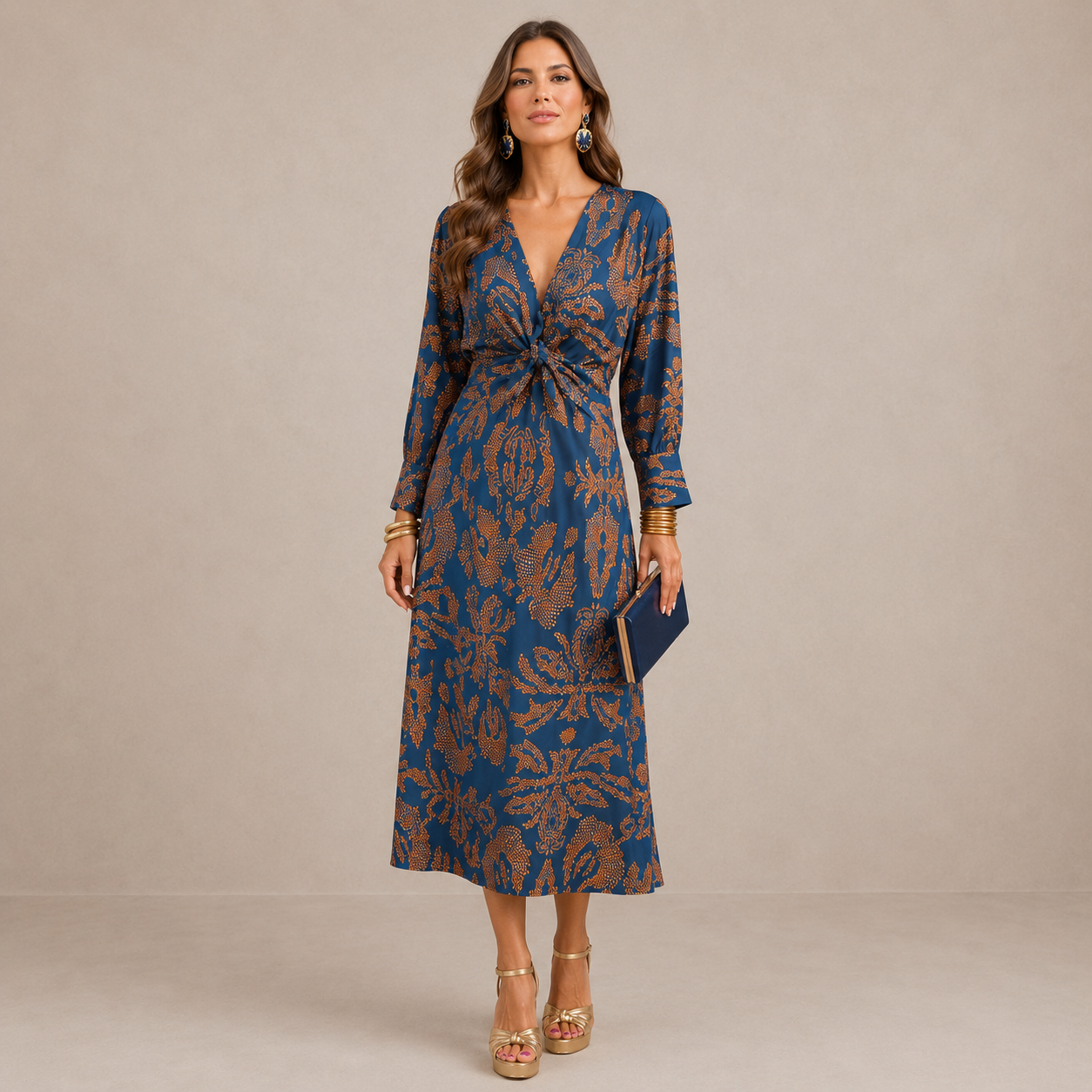 Eleanor | Timeless-Print Midi Dress