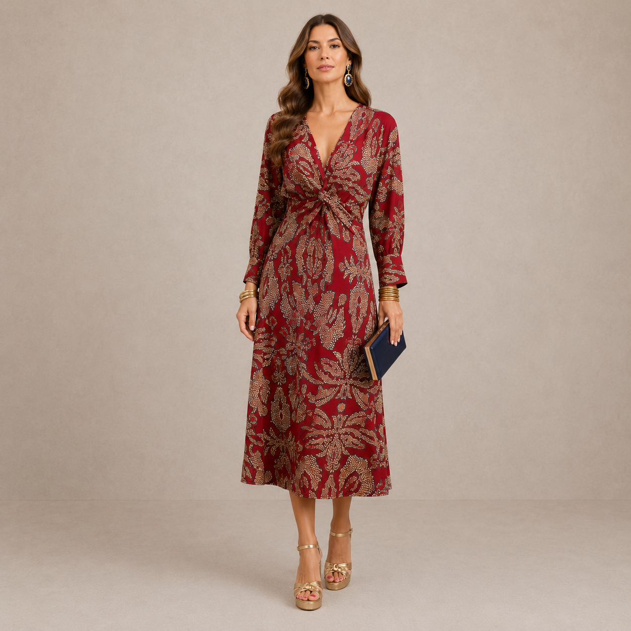 Eleanor | Timeless-Print Midi Dress