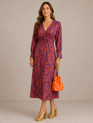 Eleanor | Timeless-Print Midi Dress