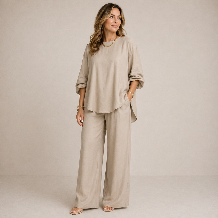 Semira | Lightweight Elegant Set with Wide Pants