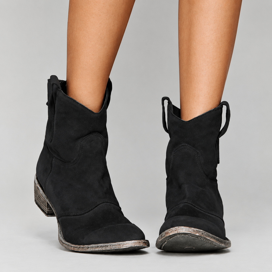 Comfort suede ankle boots in black