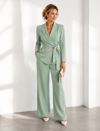 Miranda | Tie-Waist Blazer & Wide-Leg Set