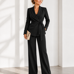Miranda | Tie-Waist Blazer & Wide-Leg Set