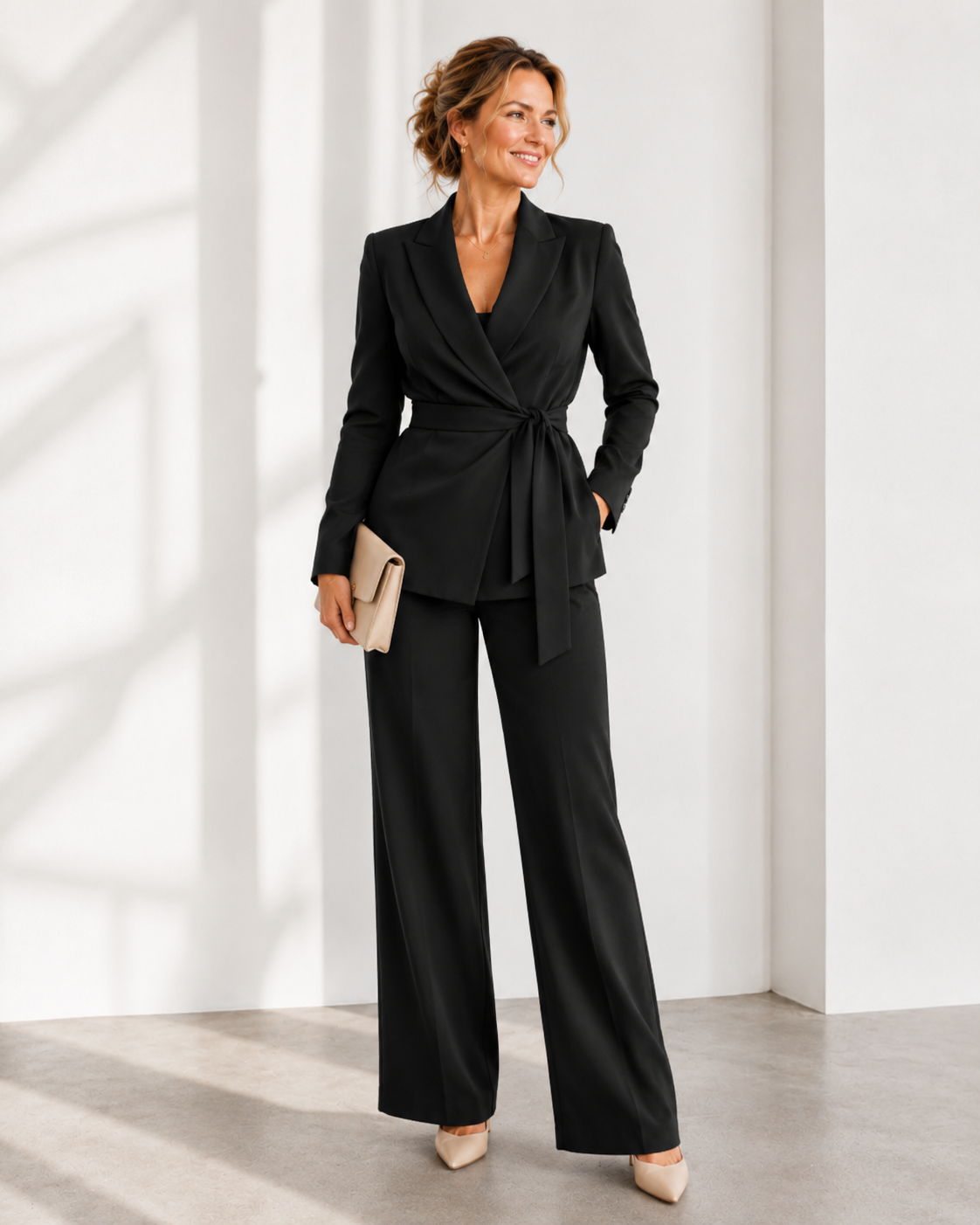 Miranda | Tie-Waist Blazer & Wide-Leg Set