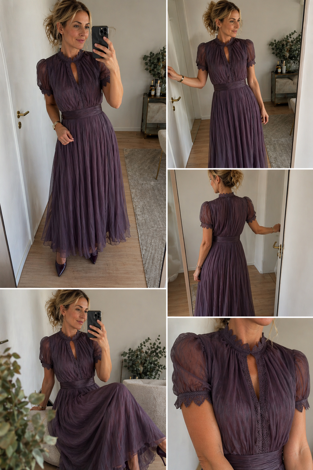Valentina | Keyhole-Neckline Lace Maxi Dress