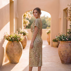 Viviana | Wrap-Style Tie-Waist Midi Dress