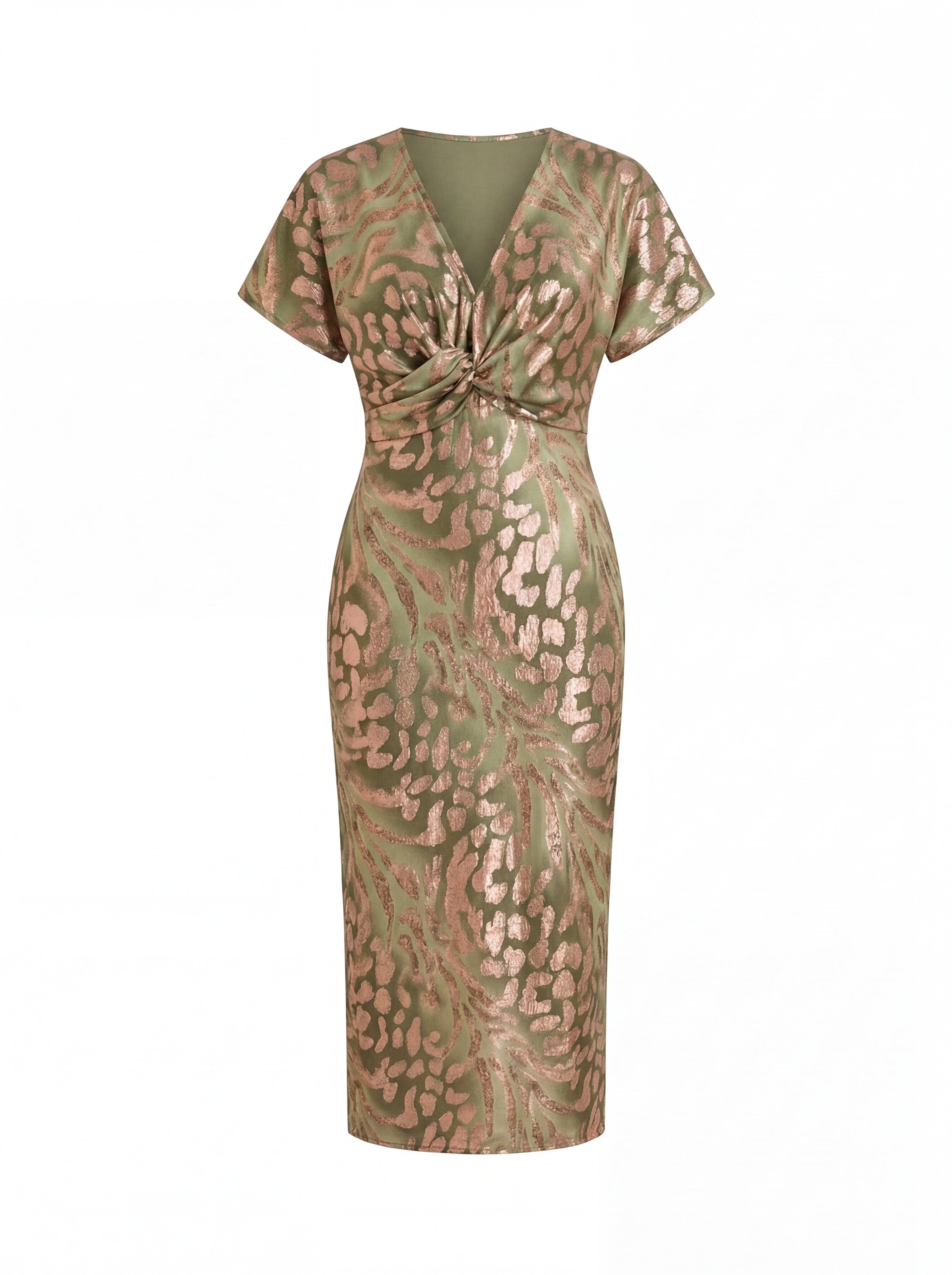 Viviana | Wrap-Style Tie-Waist Midi Dress