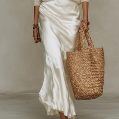 Odessa | Satin Midi Dress with Built-In Sweater Look
