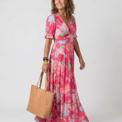 Floral V-Neck Maxi Dress
