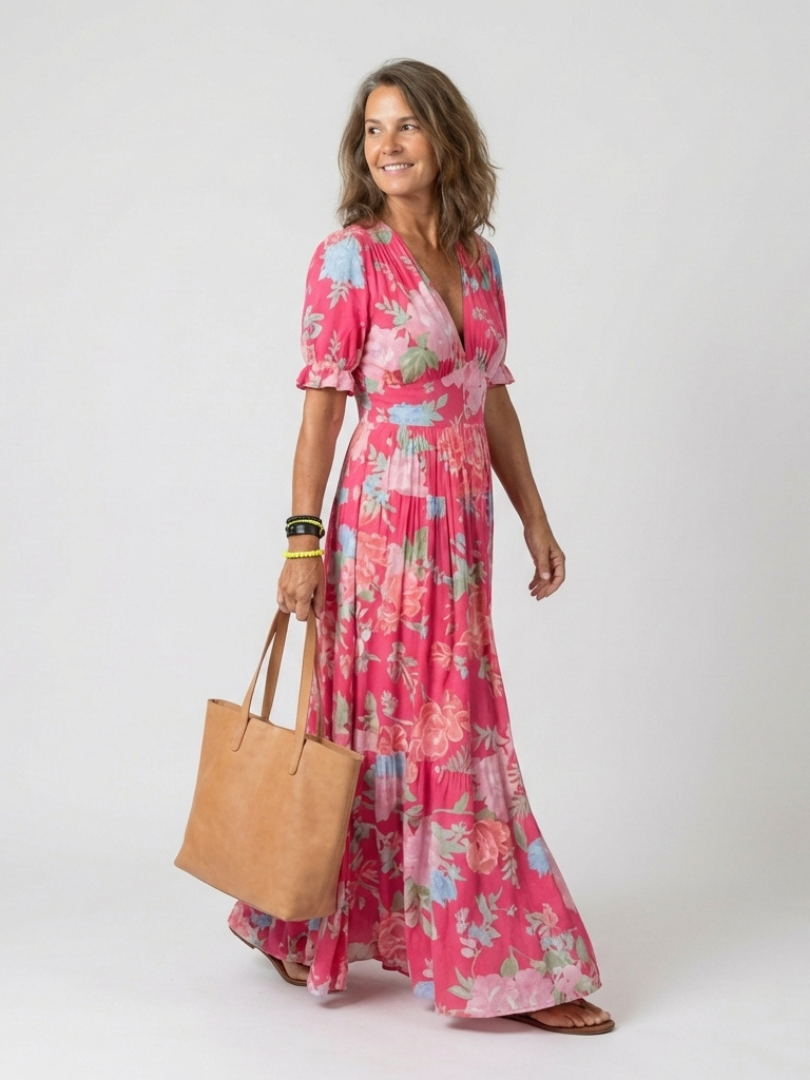 Floral V-Neck Maxi Dress