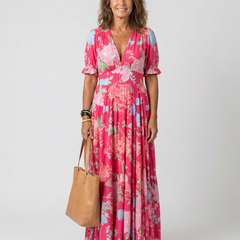 Floral V-Neck Maxi Dress