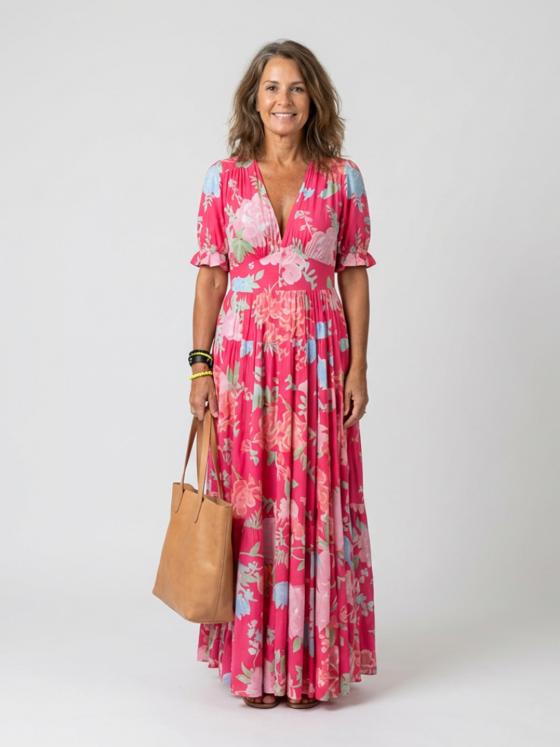 Floral V-Neck Maxi Dress