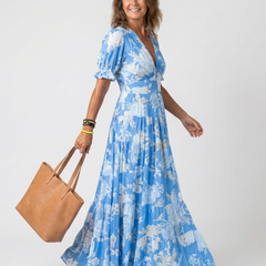 Floral V-Neck Maxi Dress