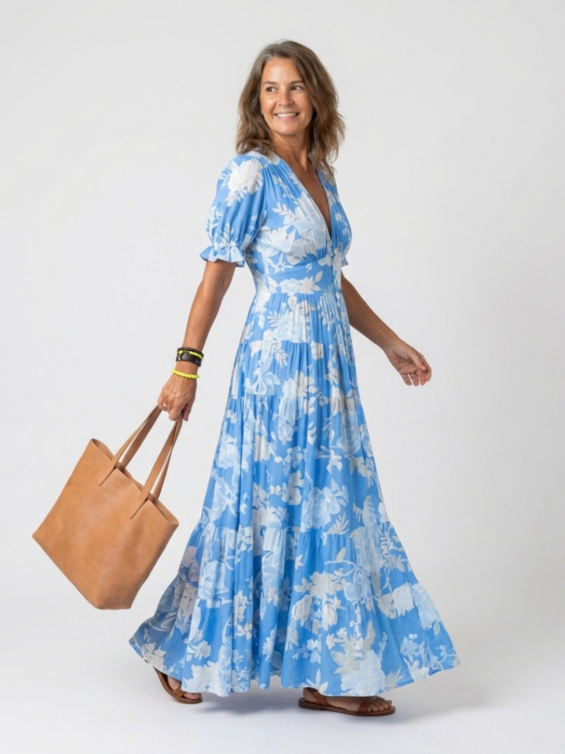 Floral V-Neck Maxi Dress
