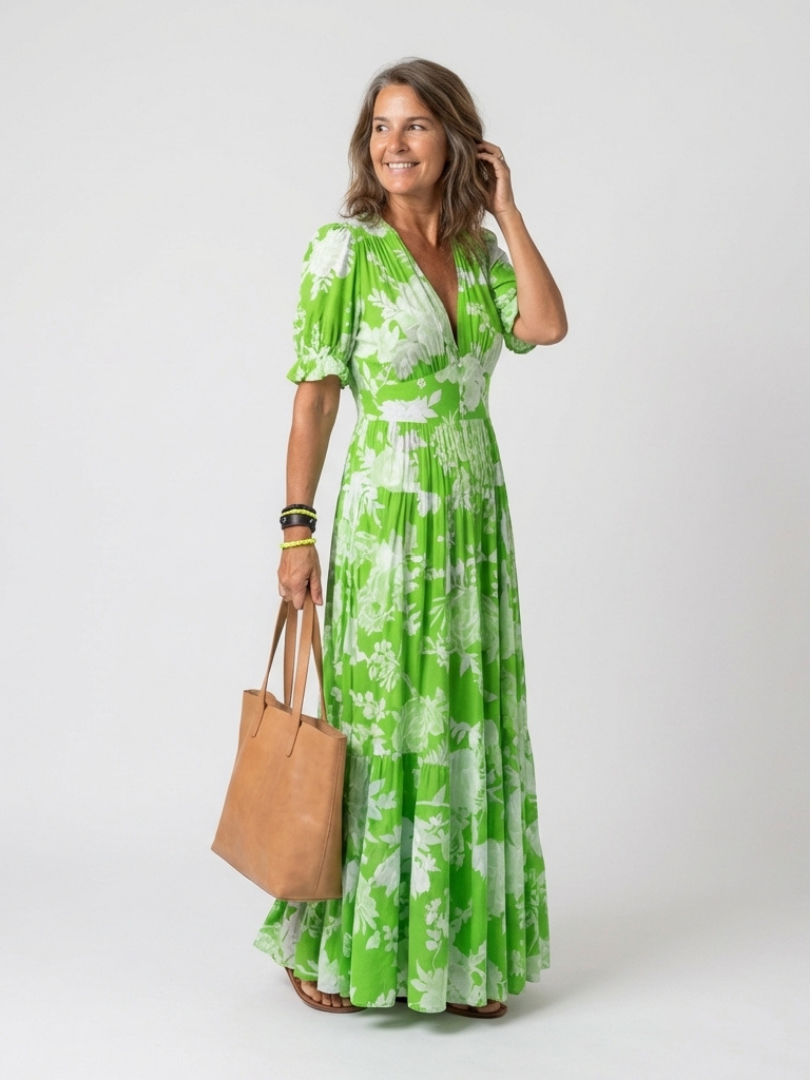 Floral V-Neck Maxi Dress