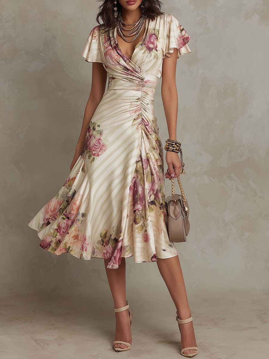 Pleated Midi Dress