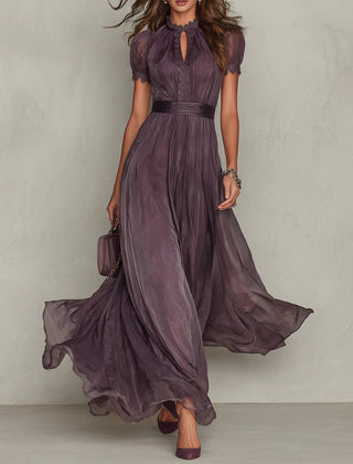Valentina | Keyhole-Neckline Lace Maxi Dress