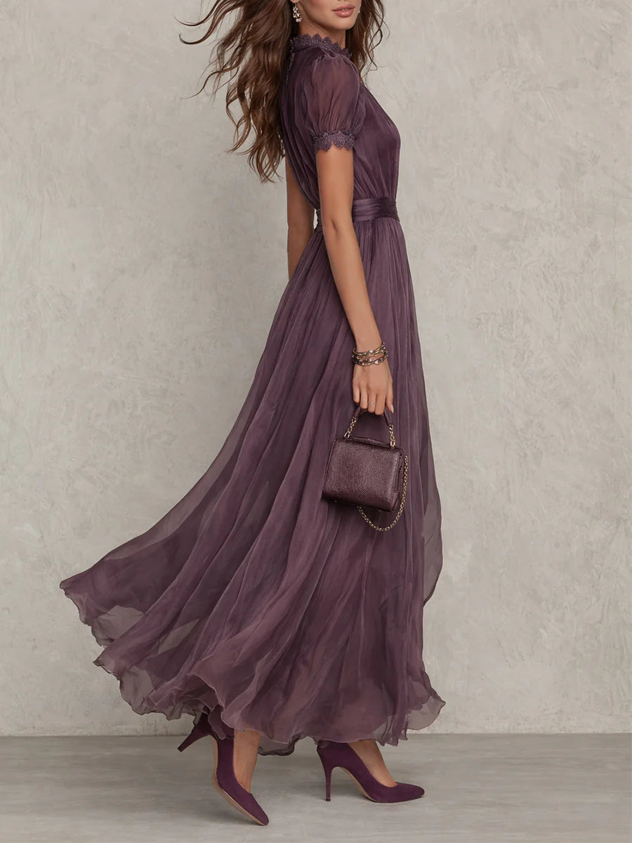 Valentina | Keyhole-Neckline Lace Maxi Dress