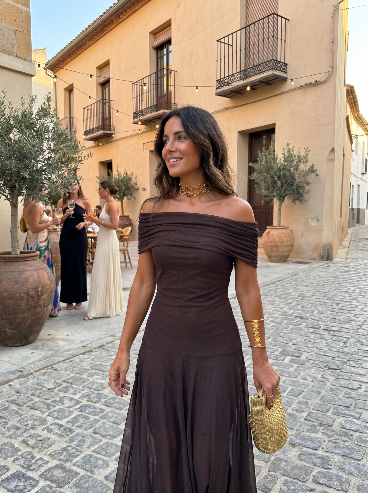 One-Shoulder Print Maxi Dress