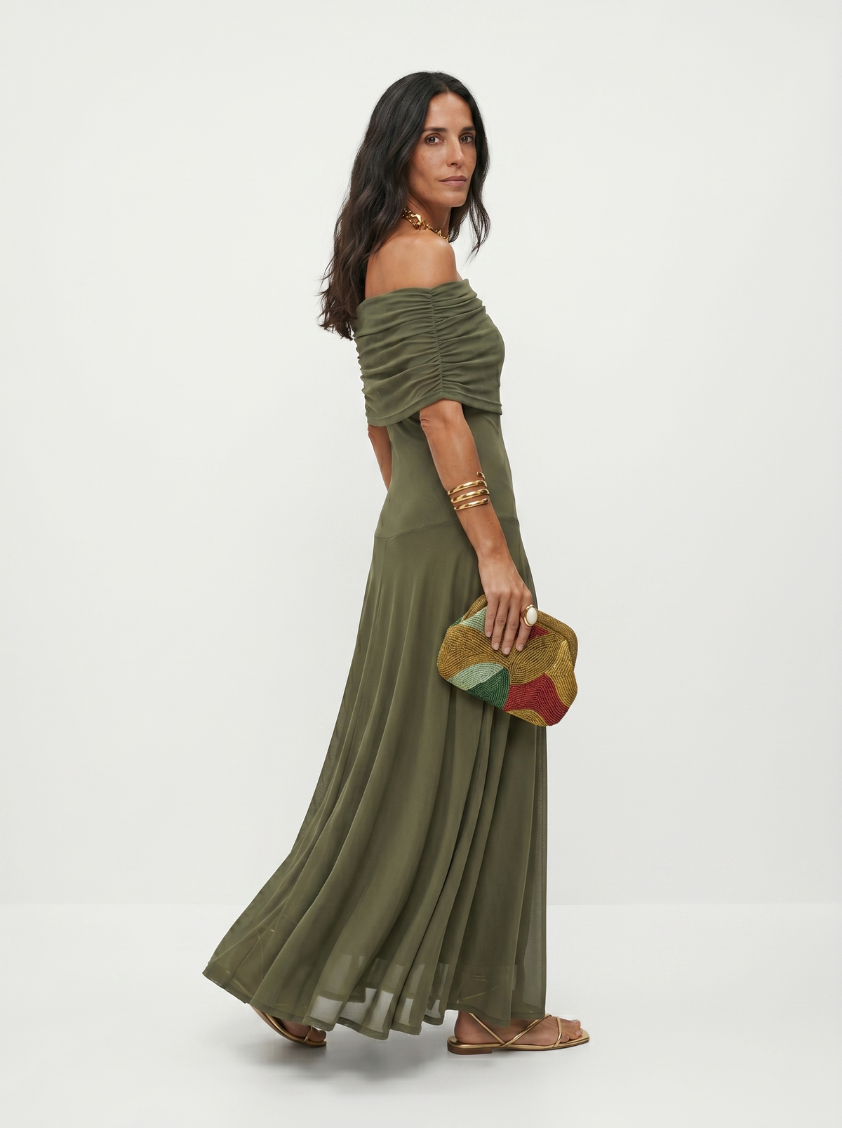 One-Shoulder Print Maxi Dress