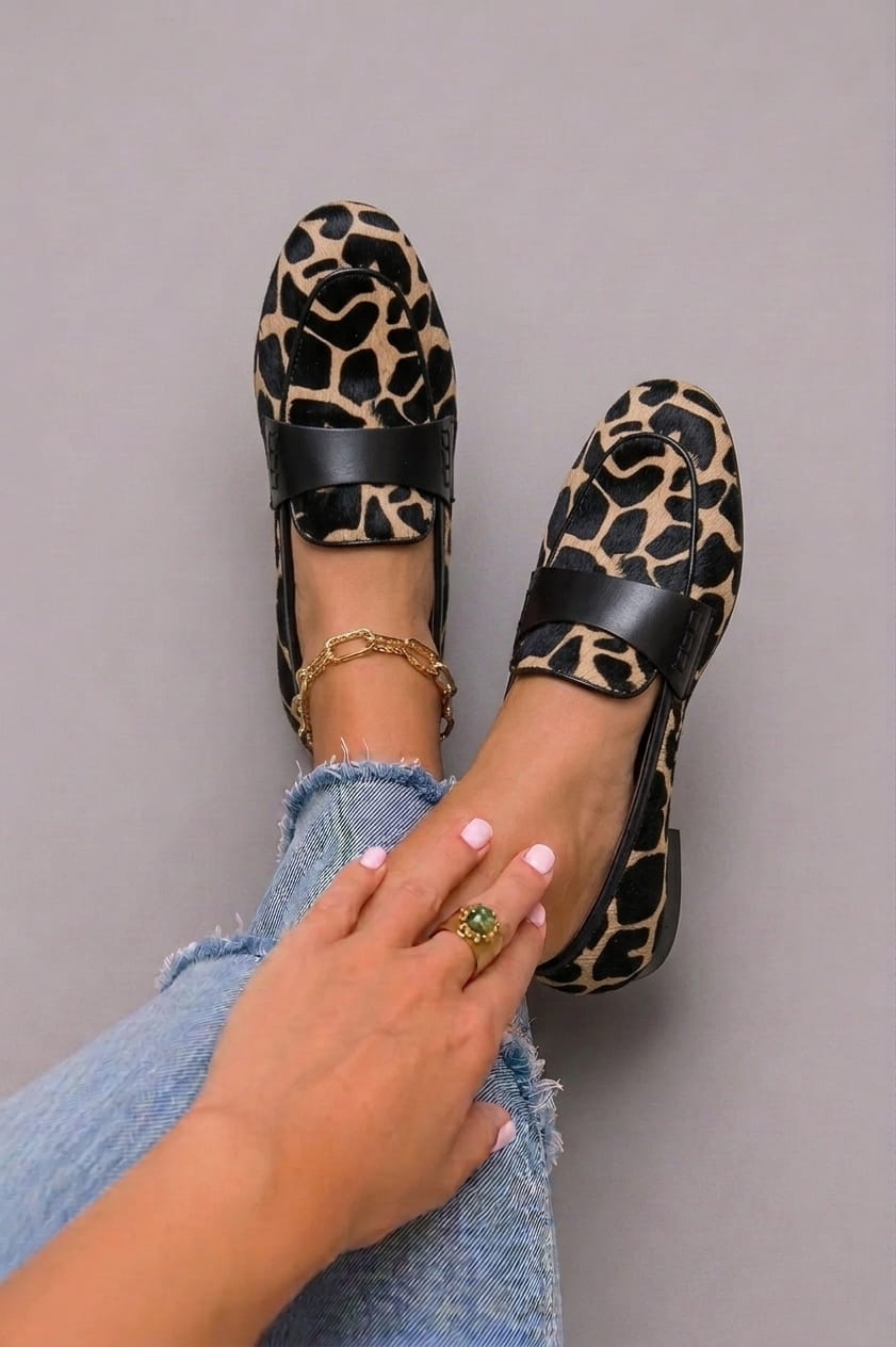 Elegant Leopard-Print Loafers