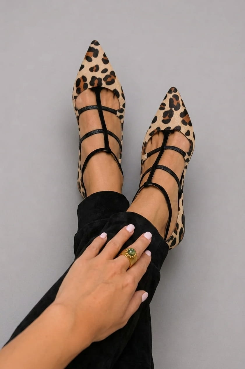 Leopard-Strap Heels