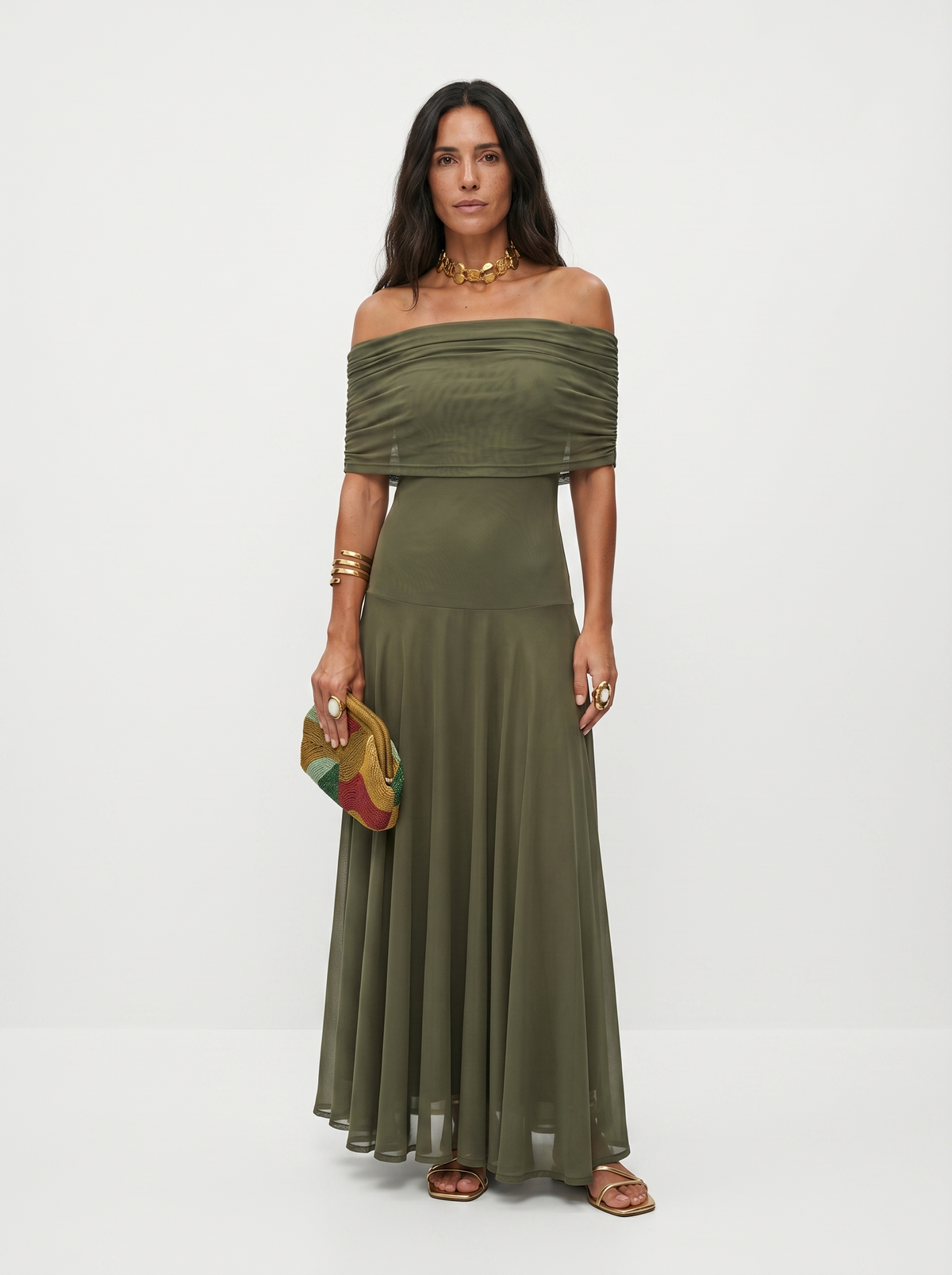 One-Shoulder Print Maxi Dress