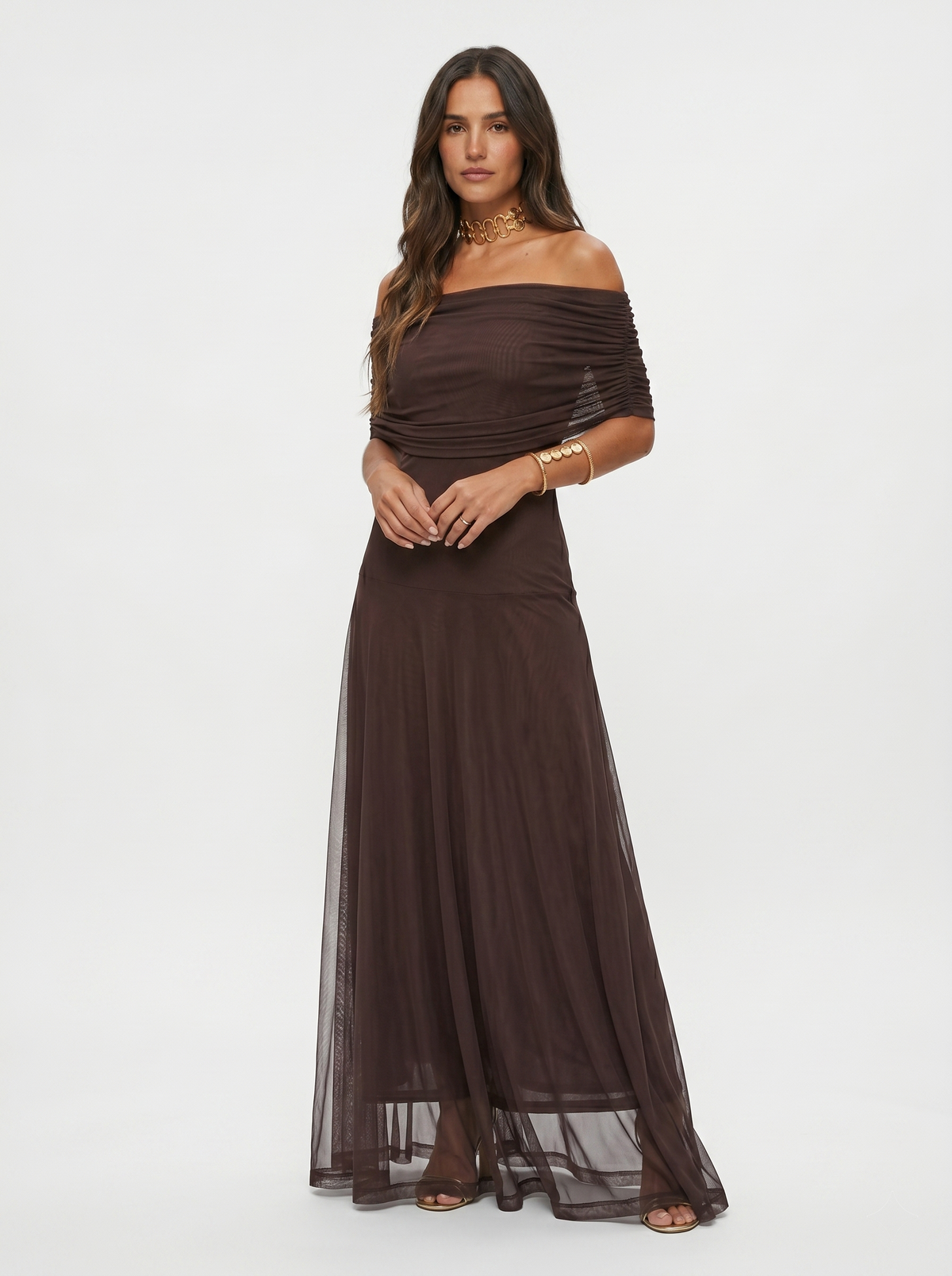 One-Shoulder Print Maxi Dress