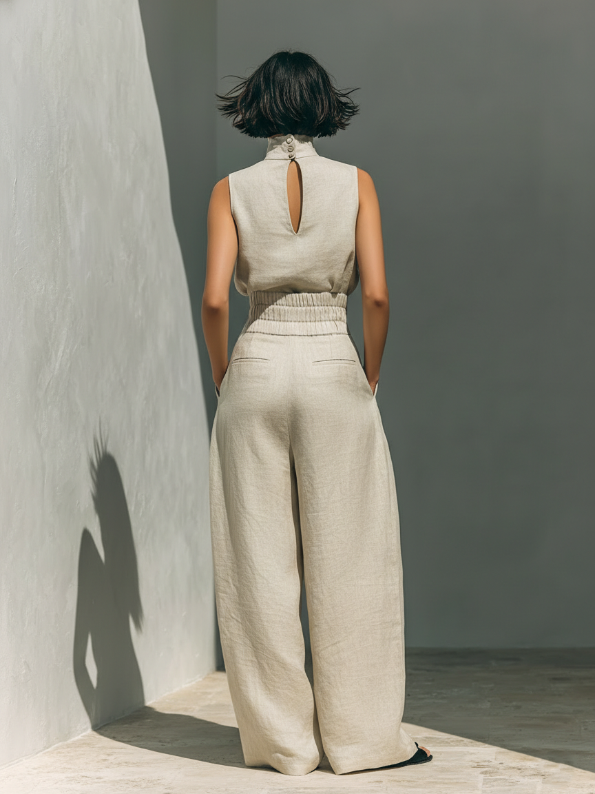 Zinnia | Sleeveless Top & Wide-Leg Pant Set